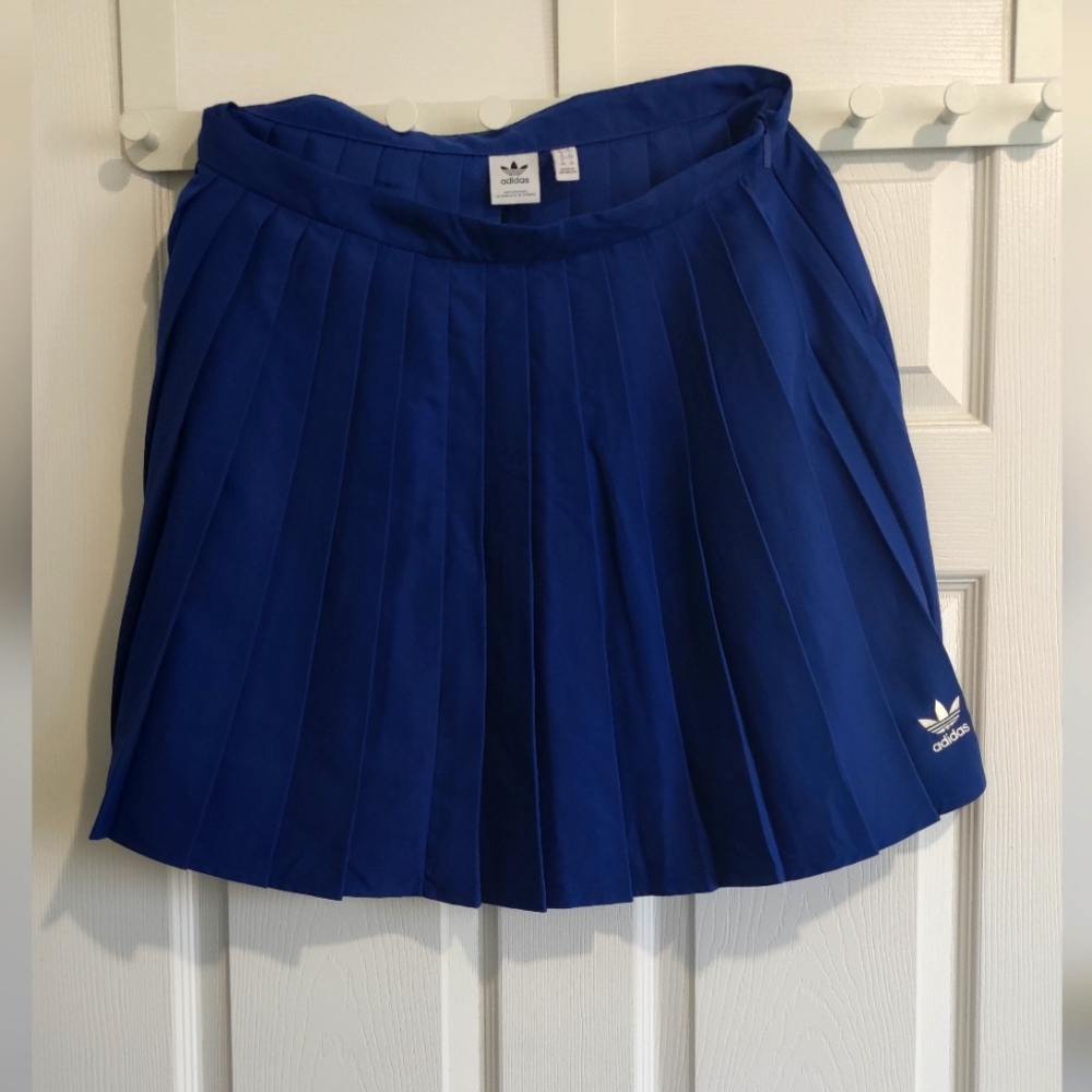 Adidas Blue Pleated Skater Mini Skirt